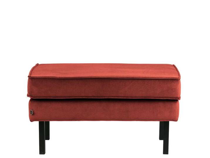 Polsterhocker in Rotbraun Samt Retro Design Polsterhocker in Rotbraun Samt Retro Design von Basilicana