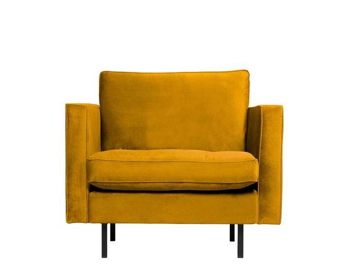 Polstersessel in Ocker Samt Retro Look von Basilicana