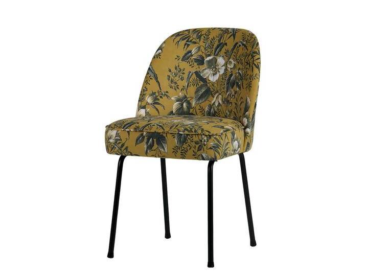 Polsterstühle in Gelb und Bunt Samt Mohnblumen Motiven (2er Set) von Basilicana