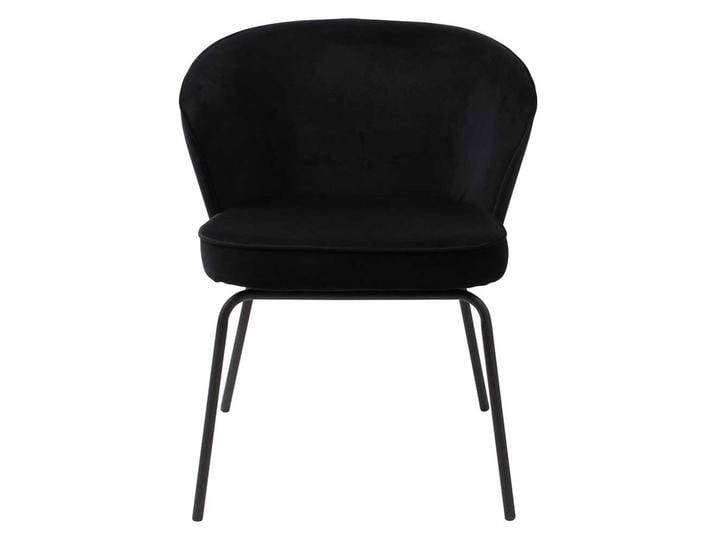Polsterstühle in Schwarz Samt Retro Design (2er Set) von Basilicana