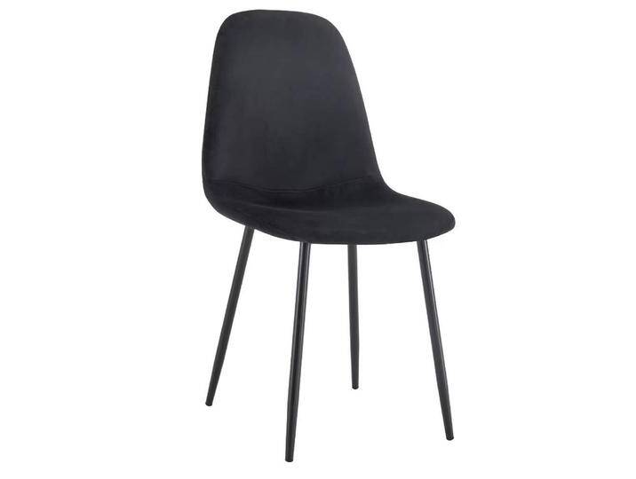 Polsterstuhl Stuhl Esszimmer in Schwarz mit Gestell aus Metall (6er Set) von Basilicana