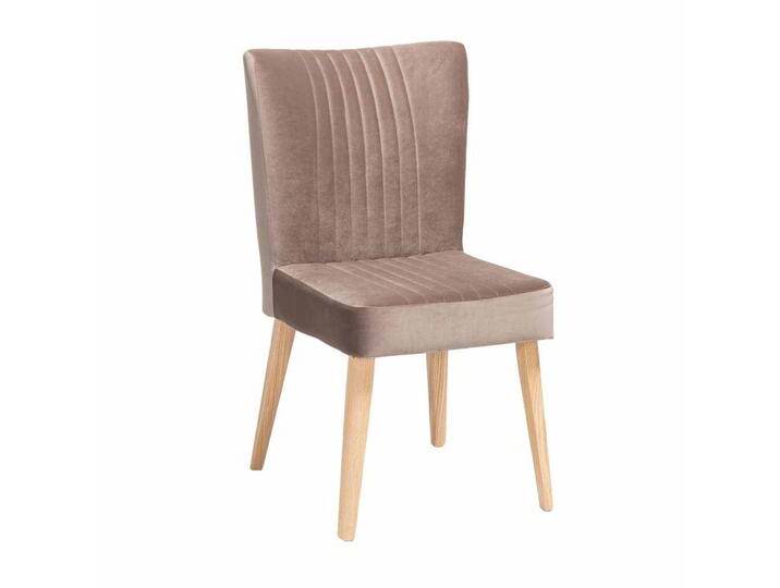 Polsterstuhl in Taupe Stoff Retro Design Polsterstuhl in Taupe Stoff Retro Design von Basilicana