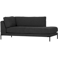 Recamiere Modul Sofa Dunkelgrau Lehne links Vierfußgestell aus Metall von Basilicana