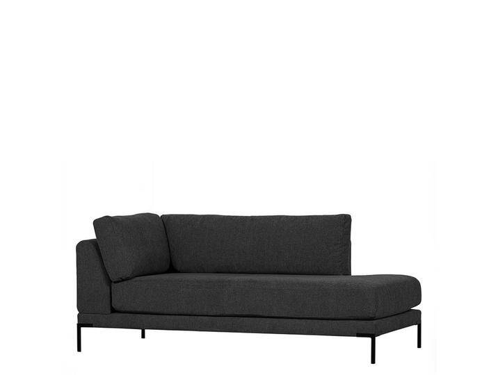 Recamiere Modul Sofa Dunkelgrau Lehne links Vierfußgestell aus Metall von Basilicana
