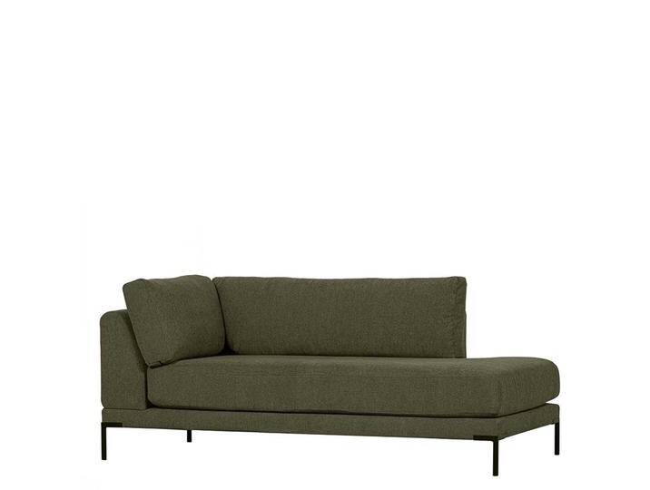 Recamiere Modul Sofa links in Dunkelgrün Vierfußgestell aus Metall von Basilicana