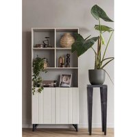 Regal modern hellgrau 200 cm hoch - 90 cm breit Metallgestell von Basilicana