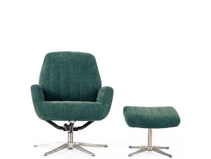 Relaxfernsehsessel in Petrol Samt Retrostil (zweiteilig) von Basilicana