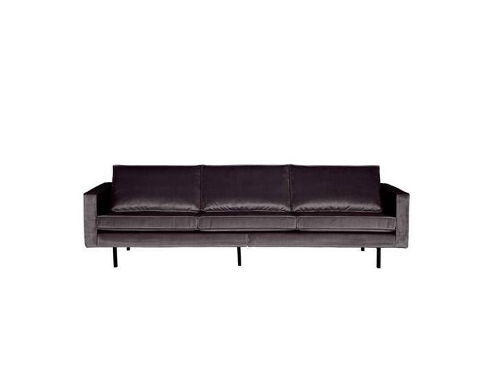 Retro Couch in Anthrazit Samtbezug von Basilicana