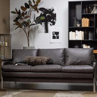 Retro Dreisitzer Couch aus Microfaser Chromgestell aus Metall von Basilicana