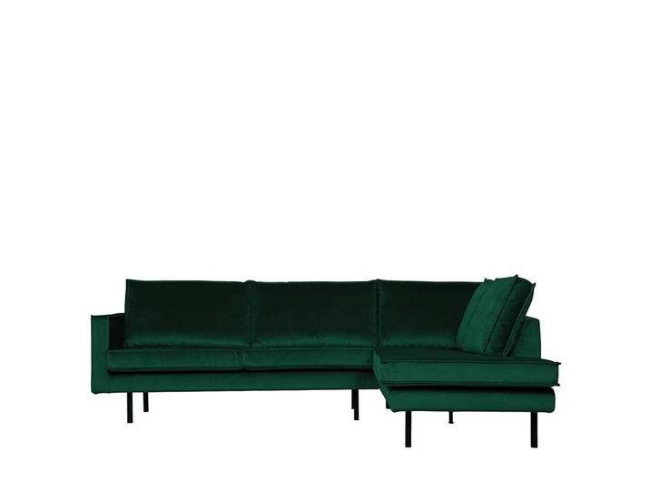 Retro Eckcouch in Dunkelgrün Samt 45 cm Sitzhöhe von Basilicana