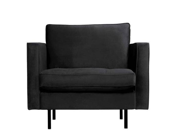 Retro Sessel in Anthrazit Samt 4-Fuß Gestell aus Metall von Basilicana