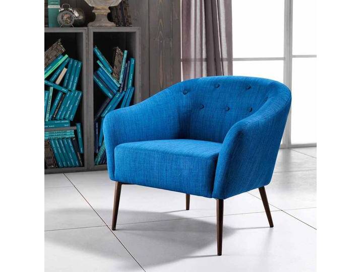 Retro Sessel in Blau Webstoff von Basilicana