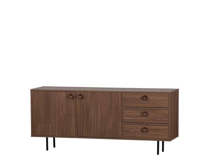 Retro Sideboard in Walnussfarben dekorative Griffe von Basilicana
