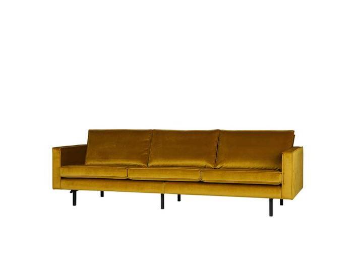 Retro Sofa in Gelb Samtbezug von Basilicana