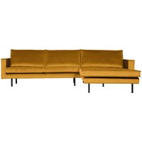 Retrosofa in Ocker Samt L-Form von Basilicana