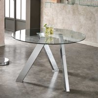 Runder Esstisch mit Glasplatte 120 cm breit von Basilicana