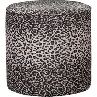 Runder Sitzpouf Leo Print mit Samt Bezug modernem Design von Basilicana