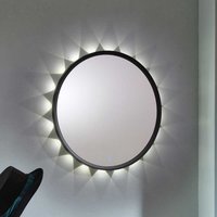 Runder Spiegel mit LED Beleuchtung Anthrazit von Basilicana