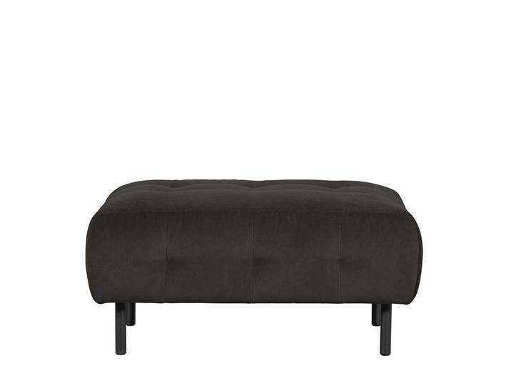 Samt Couchhocker in Graubraun Fußgestell aus Metall von Basilicana