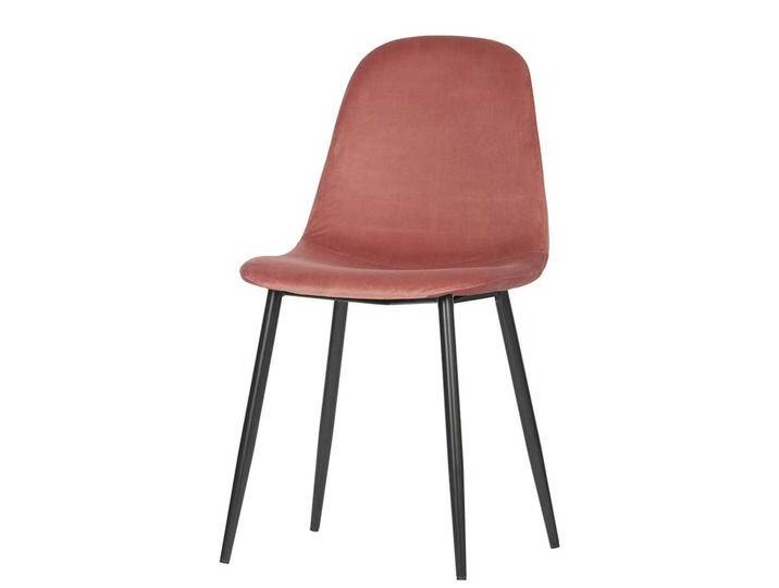 Samt Esstischstühle in Rosa und Schwarz Gestell aus Metall (2er Set) von Basilicana