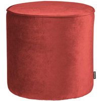 Samt Pouf in Rot Retrostil von Basilicana