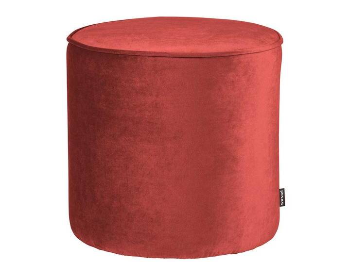 Samt Pouf in Rot Retrostil von Basilicana