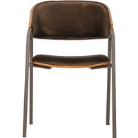 Samt Stühle in Braun und Nussbaumfarben Armlehnen (2er Set) von Basilicana