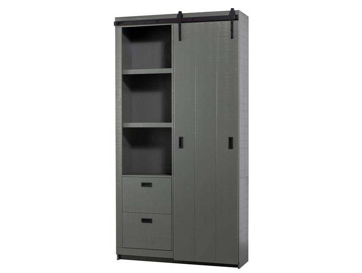 Schiebetürenschrank in Graugrün vier Schubladen Schiebetürenschrank in Graugrün vier Schubladen von Basilicana