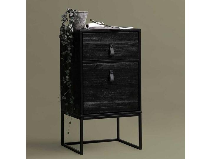 Schlafkommode in Schwarz Kiefer Massivholz und Metall Schlafkommode in Schwarz Kiefer Massivholz und Metall von Basilicana