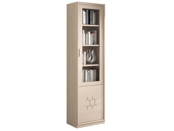 Schrank Vitrine in Esche hell furniert 225 cm hoch von Basilicana