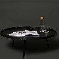 Schwarzer Sofa Tisch 36 cm hoch runder Tischplatte von Basilicana