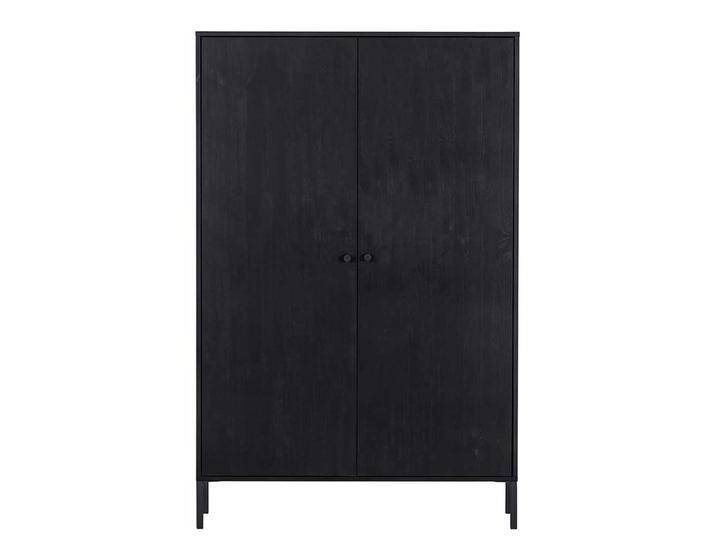 Schwarzer Wohnzimmerschrank in modernem Design 155 cm hoch von Basilicana