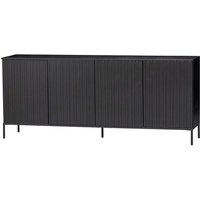 Schwarzes Skandi Stil Sideboard 200 cm breit 85 cm hoch von Basilicana