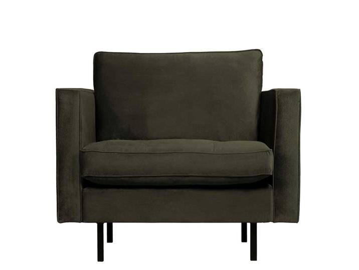 Sessel in Dunkelgrün Samt Retro Design von Basilicana