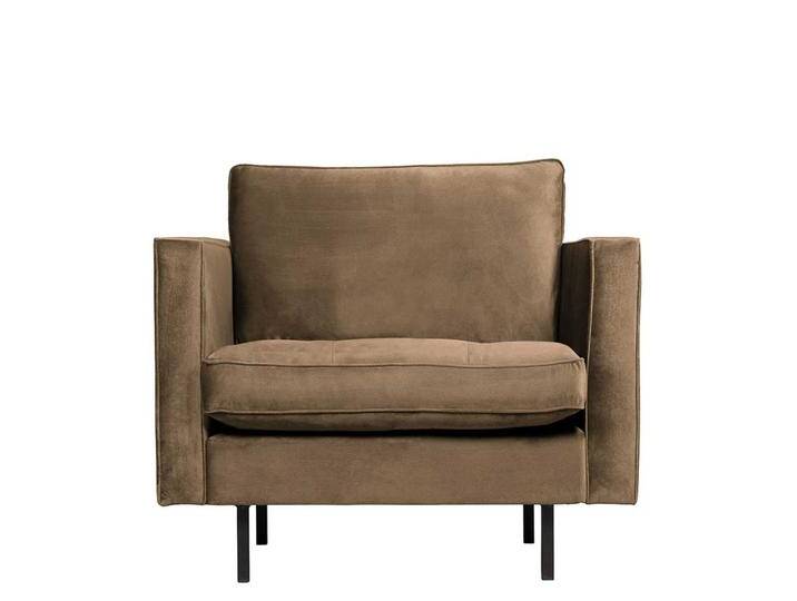 Sessel in Taupe Samt Retro Design von Basilicana