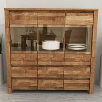 Sideboard aus Wildeiche Massivholz Glas von Basilicana