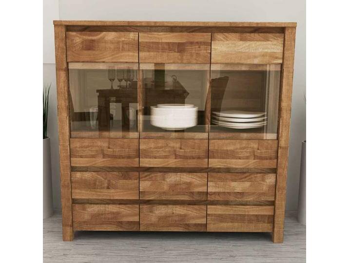 Sideboard aus Wildeiche Massivholz Glas von Basilicana