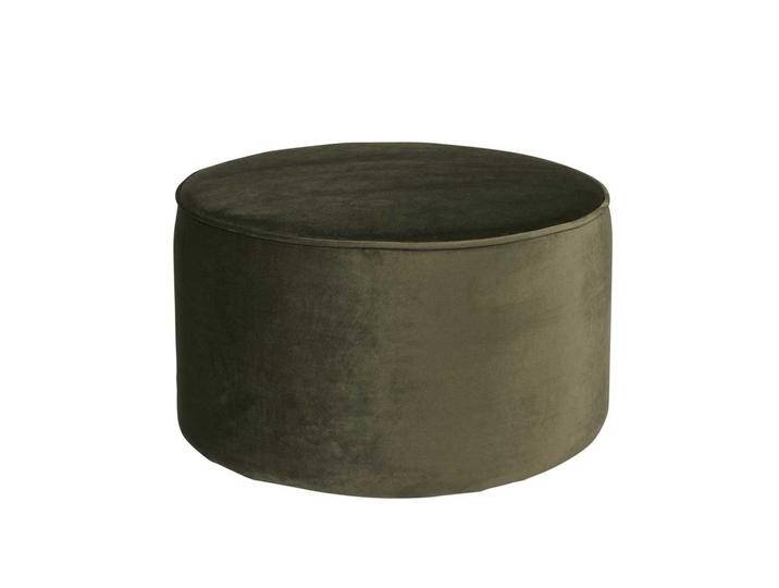 Sitzhocker Pouf in Dunkelgrün Stoff modern von Basilicana