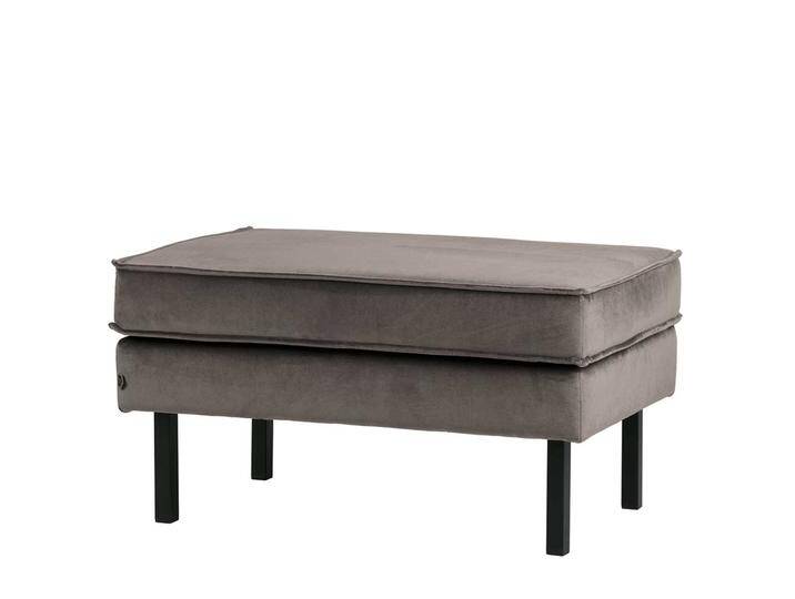 Sitzhocker in Taupe Samt Retro Design Sitzhocker in Taupe Samt Retro Design von Basilicana
