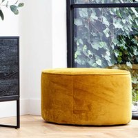 Sitzpouf in Gelb Samt Webstoff modern von Basilicana