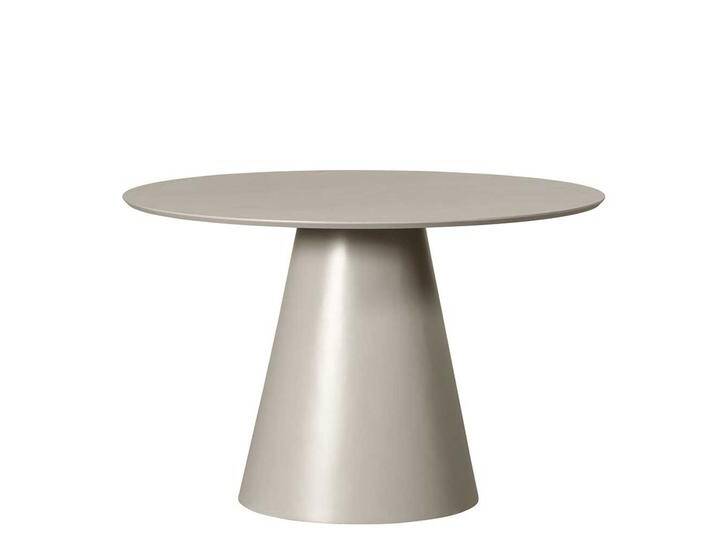 Skandi Esstisch Beige mit runder Tischplatte 120 cm breit von Basilicana