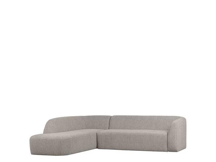 Skandi Stil Chenille Ecksofa in Offwhite Rücken echt bezogen von Basilicana