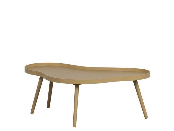 Skandi Stil Sofatisch Set in Beige gebogener Tischplatte (zweiteilig) von Basilicana