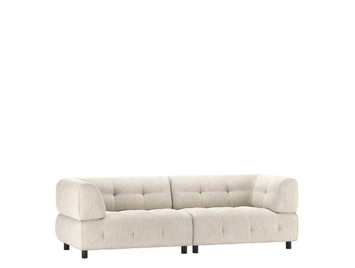 Sofa Couch mit Armlehnen in Hellgrau (zweiteilig) von Basilicana