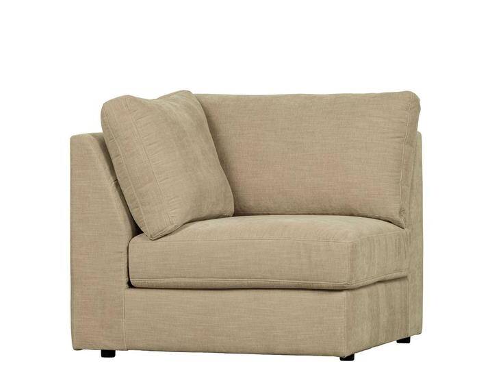 Sofa Eckelement Beige für Modulcouch Rücken echt bezogen von Basilicana