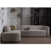 Sofa Eckgarnitur Beige aus Chenillegewebe 274 cm breit von Basilicana