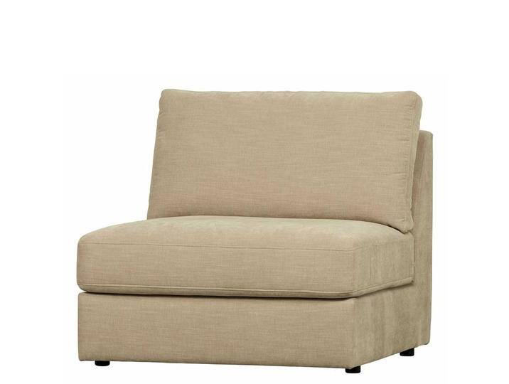 Sofa Einsitzer Eckelement Modul in Beige Rücken echt bezogen von Basilicana