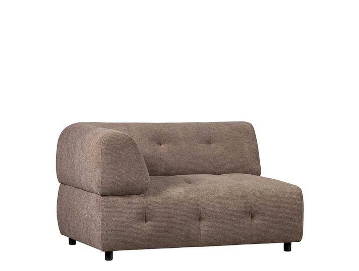 Sofa-Element links Chenille in Graubraun 122 cm breit - 90 cm tief von Basilicana