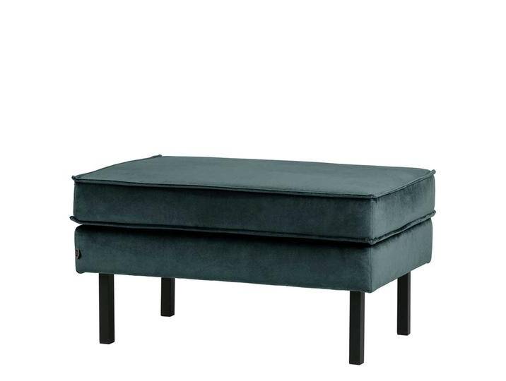 Sofa Hocker in Petrol Samt Retro Design von Basilicana