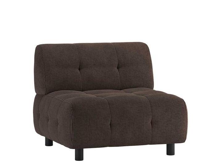 Sofa Modul Einsitzer in Graubraun Cord Rücken echt bezogen von Basilicana